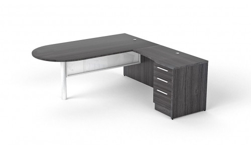L-shaped bullet desk