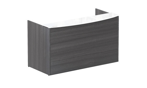 Reception desk shell white glass top