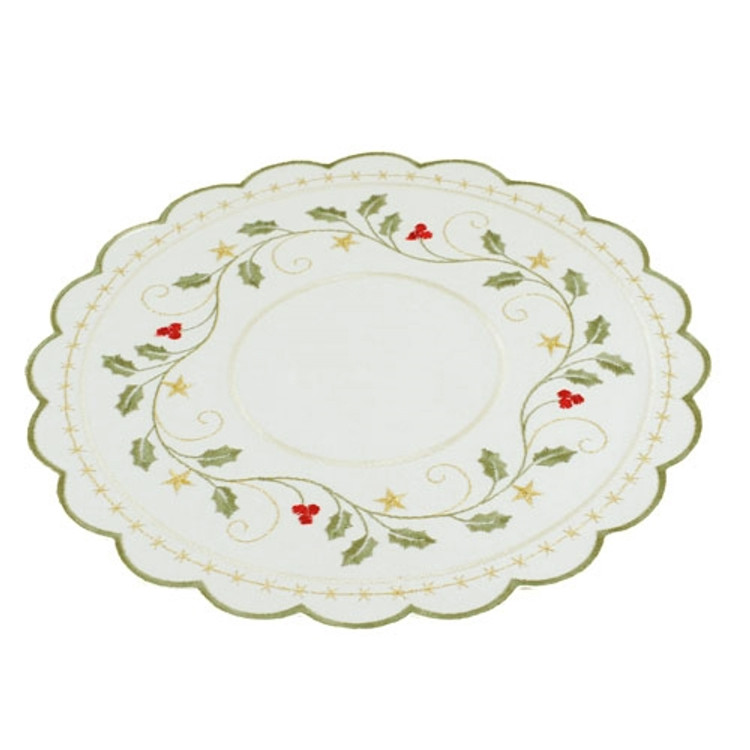 Green Trim Poinsettia - 9" Round