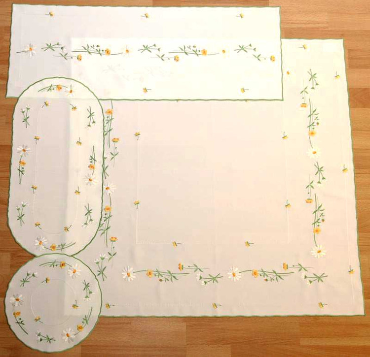 White and Yellow Spring Flowers 9" X 18"