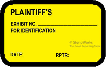 PLAINTIFF'S EXHIBIT NO. FOR ID PLAINTIFF'S EXHIBIT NO. FOR ID