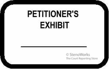 PETITIONER'S EXHIBIT Labels Stickers PETITIONER'S EXHIBIT Labels Stickers