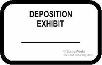 DEPOSITION EXHIBIT Labels Stickers White DEPOSITION EXHIBIT Labels Stickers White