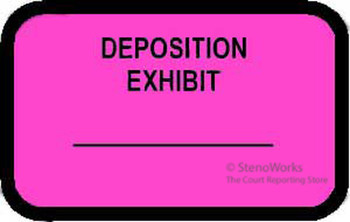 DEPOSITION EXHIBIT Labels Fluorescent Pink DEPOSITION EXHIBIT Labels Fluorescent Pink