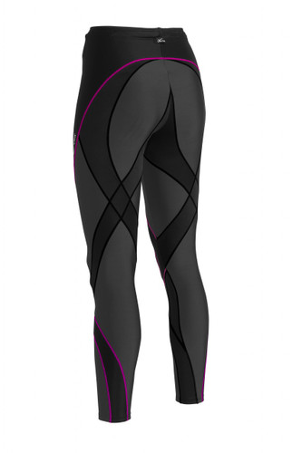 CW-X Womens Pro Tights - Black and Black/Raspberry
