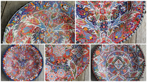 Gorgeous hand painted plates from Turkey. Painted in the Kabartma style. Diameter 40cm.