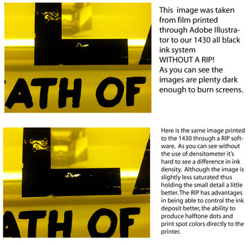 Ink density information. Ink density information.