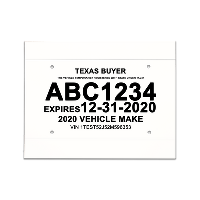 printable texas license plate template