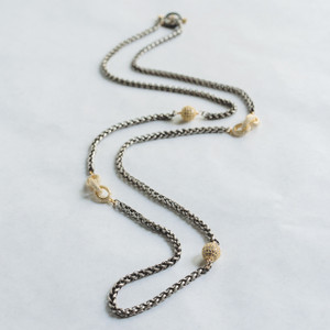 Antique Silver and CZ Necklace