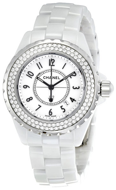 Chanel J12 Diamond Bezel White High Tech Ceramic Watch Chanel J12 Diamond Bezel White High Tech Ceramic Watch