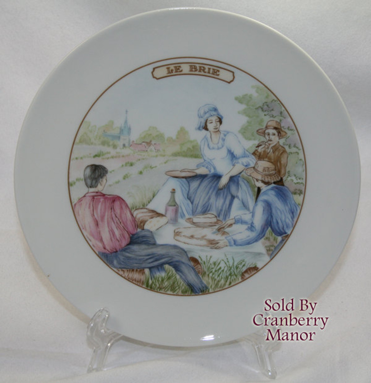 Le Brie Cheese Bistro Cafe Plate by Apilco France Vintage 1980s ... Le Brie Cheese Bistro Cafe Plate by Apilco France Vintage 1980s ...