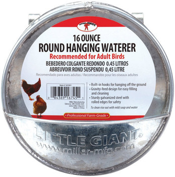 Little Giant Round Hanging Waterer, 1 pint Little Giant Round Hanging Waterer, 1 pint