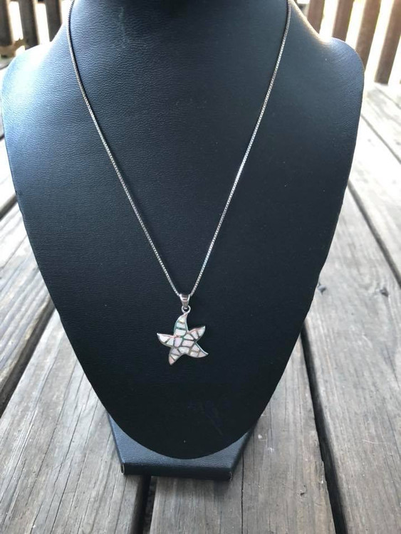 White Opal Starfish Necklaces