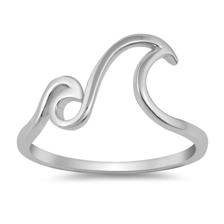 Sterling Silver Double Wave Ring
