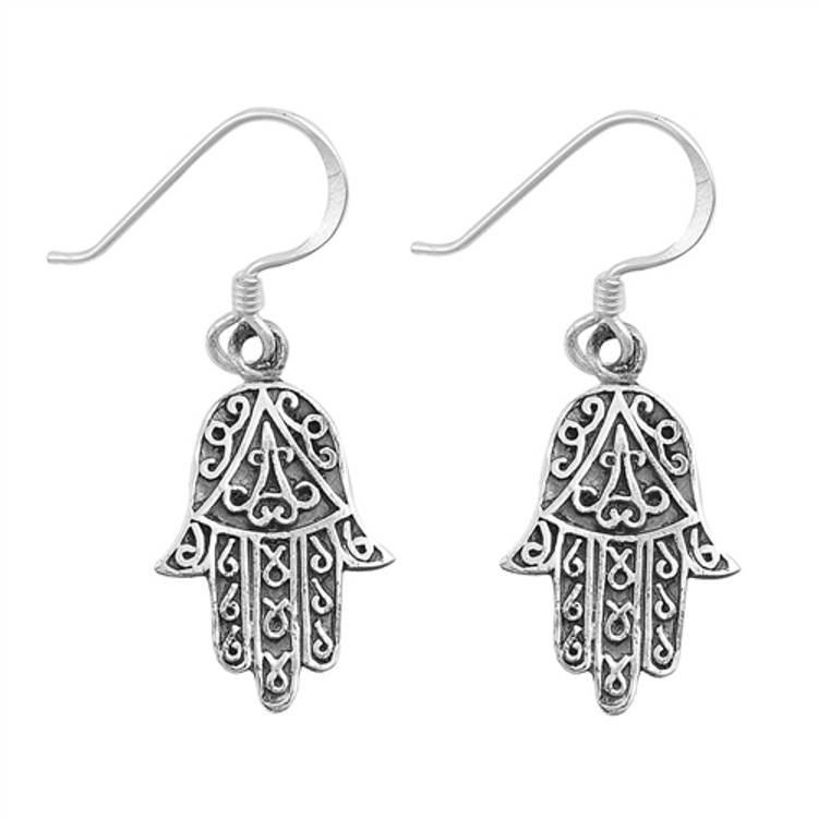 Sterling Silver Hamasa Earrings .63 inches