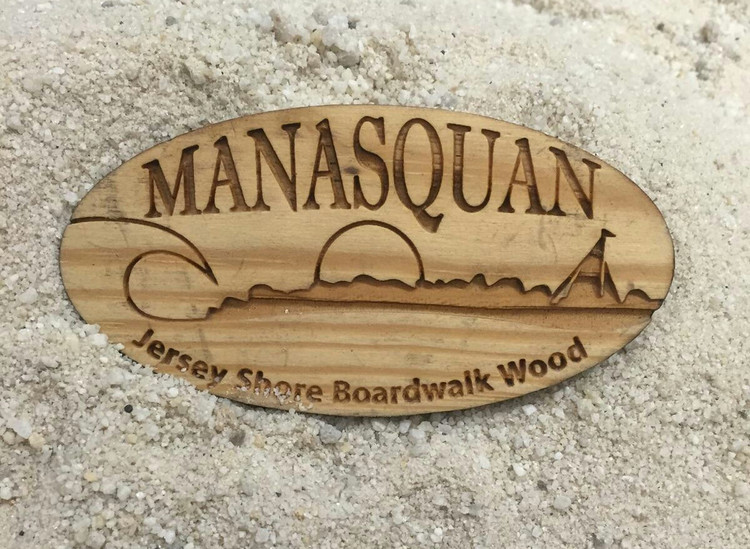 Manasquan Authentic Jersey Shore Boardwalk Wood Magnet