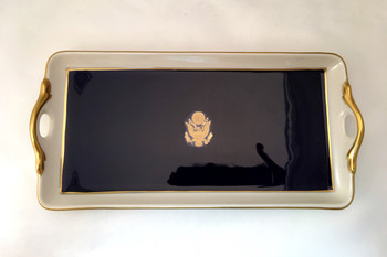 Pickard Cobalt Handled Desk Tray Great Seal Pickard Cobalt Handled Desk Tray Great Seal