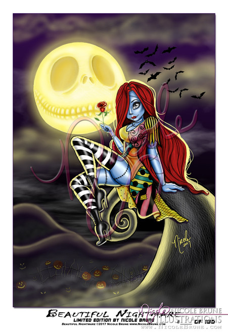 Beautiful Nightmare 13x19" Limited Edition pinup by Nicole Brune Beautiful Nightmare 13x19" Limited Edition pinup by Nicole Brune