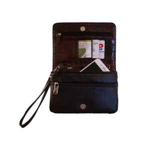 Erbanna Smell Proof Bag with both Crossbody and Wristlet Strap - KAM - 7.5" x 5" x 1.5" - Colors