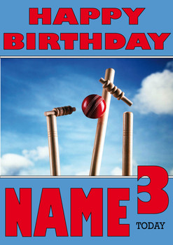 Cricket Wicket Personalised Card Cricket Wicket Personalised Card