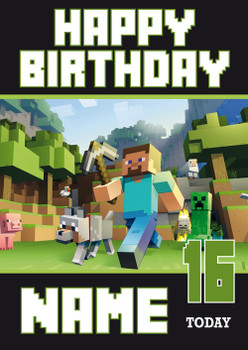 Minecraft New Design 1 Personalised Birthday Card Minecraft New Design 1 Personalised Birthday Card