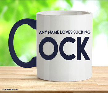Adult Name Loves Sucking Cock Rude Mug Adult Name Loves Sucking Cock Rude Mug