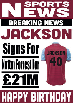 Signed For Aston Villa Personalised Card 2 Signed For Aston Villa Personalised Card 2