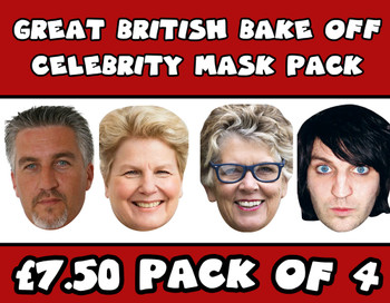 Great British Bake Off Celebrity Face Mask Pack All 4 Judges Great British Bake Off Celebrity Face Mask Pack All 4 Judges