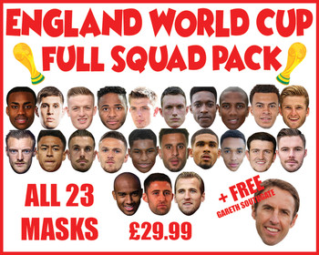FULL England Squad Football World Cup 2018 Face Mask pack FULL England Squad Football World Cup 2018 Face Mask pack