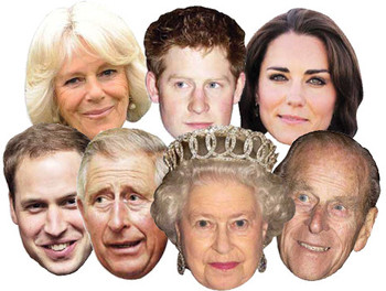 Diamond Jubilee Queen Philip Harry William Kate Charles Camilla Face Mask 7 Pack Diamond Jubilee Queen Philip Harry William Kate Charles Camilla Face Mask 7 Pack