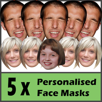 5 X Personalised Face Masks Stag | Hen | Birthday | Wedding 5 X Personalised Face Masks Stag | Hen | Birthday | Wedding