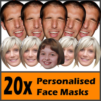 20 X Personalised Face Masks Stag | Hen | Birthday | Wedding 20 X Personalised Face Masks Stag | Hen | Birthday | Wedding
