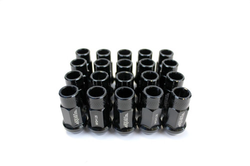 SQUARE Aluminum 7075 Type-2 Lug Nuts M12X1.25 - BLACK