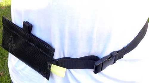 Hands-free mesh treat bag for canine water sports training and competition or for hydro-therapy work. Hands-free mesh treat bag for canine water sports training and competition or for hydro-therapy work.