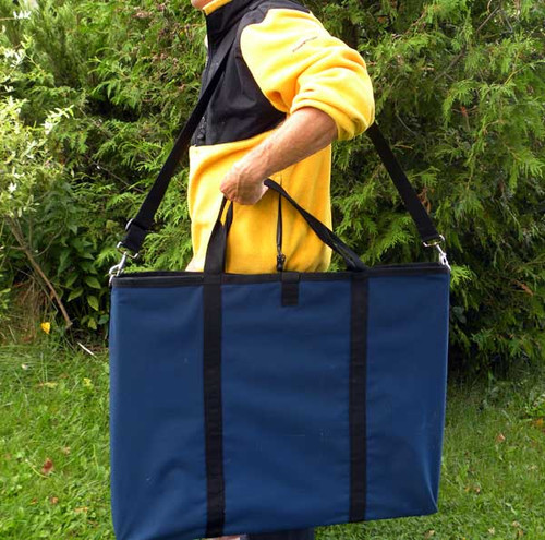 Carrier simplifies transporting exercise pens from your vehicle to the training facility or agility trial site without pinching fingers or hands. Carrier simplifies transporting exercise pens from your vehicle to the training facility or agility trial site without pinching fingers or hands.