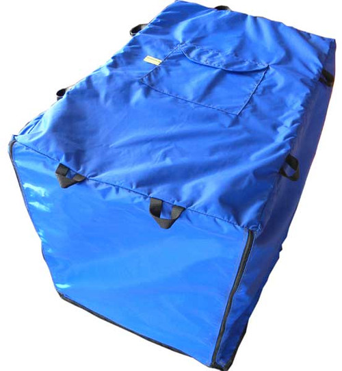 With the sides closed, the covered crate is toasty warm from the dog's body heat. With the sides closed, the covered crate is toasty warm from the dog's body heat.