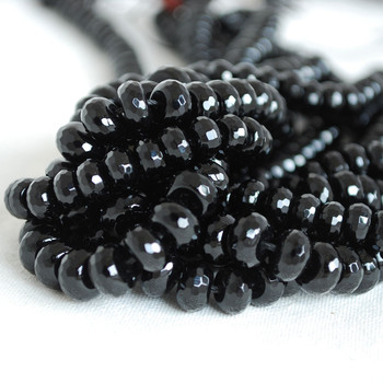 High Quality Grade A Natural Black Agate Semi-Precious Gemstone Faceted Rondelle / Spacer Beads - 4mm, 6mm, 8mm, 10mm sizes High Quality Grade A Natural Black Agate Semi-Precious Gemstone Faceted Rondelle / Spacer Beads - 4mm, 6mm, 8mm, 10mm sizes