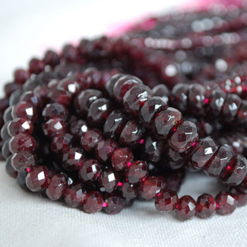 High Quality Grade AB Natural Garnet Semi-Precious Gemstone Faceted Rondelle / Spacer Beads - 4mm, 6mm, 8mm sizes High Quality Grade AB Natural Garnet Semi-Precious Gemstone Faceted Rondelle / Spacer Beads - 4mm, 6mm, 8mm sizes