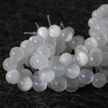 High Quality Grade A Natural Selenite (white) Semi-precious Gemstone Round Beads - 6mm, 8mm, 10mm sizes High Quality Grade A Natural Selenite (white) Semi-precious Gemstone Round Beads - 6mm, 8mm, 10mm sizes