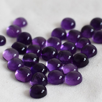 Grade AA Natural Amethyst Semi-precious Gemstone Round Cabochon - 3mm, 4mm, 5mm, 6mm, 7mm, 8mm, 10mm sizes Grade AA Natural Amethyst Semi-precious Gemstone Round Cabochon - 3mm, 4mm, 5mm, 6mm, 7mm, 8mm, 10mm sizes