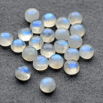 Grade AA Natural Rainbow Moonstone Semi-precious Gemstone Round Cabochon - 3mm, 4mm, 5mm, 6mm, 7mm, 8mm, 10mm sizes Grade AA Natural Rainbow Moonstone Semi-precious Gemstone Round Cabochon - 3mm, 4mm, 5mm, 6mm, 7mm, 8mm, 10mm sizes