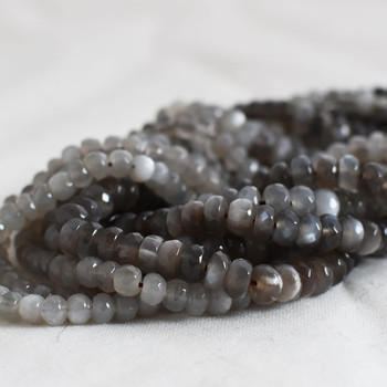 High Quality Grade A Natural Grey Moonstone Semi-Precious Gemstone Faceted Rondelle / Spacer Beads - 6mm, 8mm sizes High Quality Grade A Natural Grey Moonstone Semi-Precious Gemstone Faceted Rondelle / Spacer Beads - 6mm, 8mm sizes