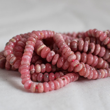 High Quality Grade A Natural Rhodochrosite (pink) Semi-Precious Gemstone Rondelle / Spacer Beads - 6mm, 8mm sizes High Quality Grade A Natural Rhodochrosite (pink) Semi-Precious Gemstone Rondelle / Spacer Beads - 6mm, 8mm sizes