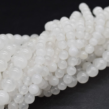 High Quality Grade A Natural White Snow Jade Semi-Precious Gemstone Round Beads - 4mm, 6mm, 8mm, 10mm High Quality Grade A Natural White Snow Jade Semi-Precious Gemstone Round Beads - 4mm, 6mm, 8mm, 10mm