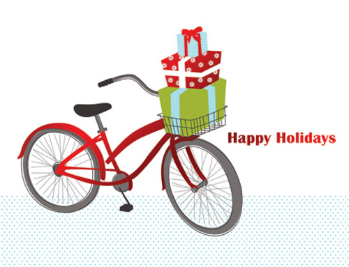 Happy Holiday Bike Boxed Cards
