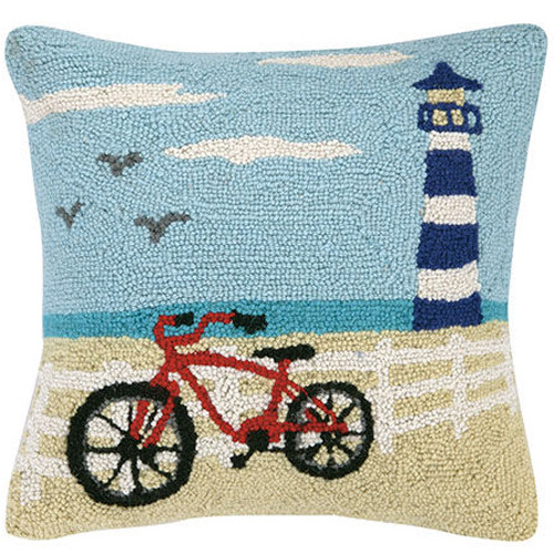 Coastal Bicycle Hook Pillow