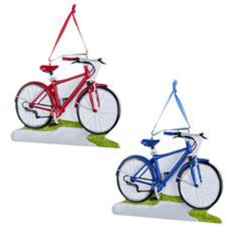 Classic Bike on Path Bicycle Ornament
Red or Blue