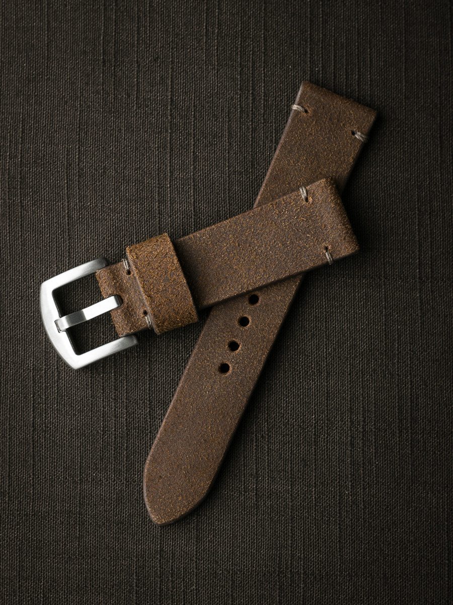 "Cairo" Medium Brown Suede Watch Strap