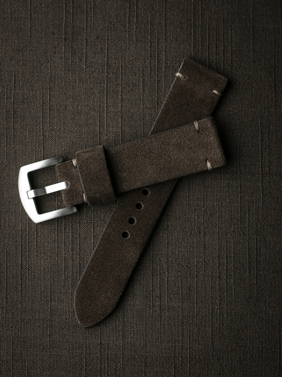 "Remington" Dark Brown Suede Watch Strap