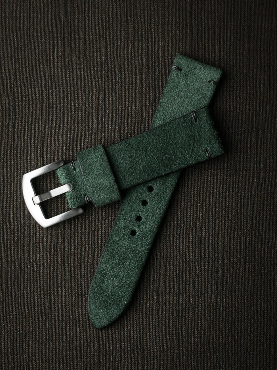 "Malachi" Malachite Green Suede Watch Strap